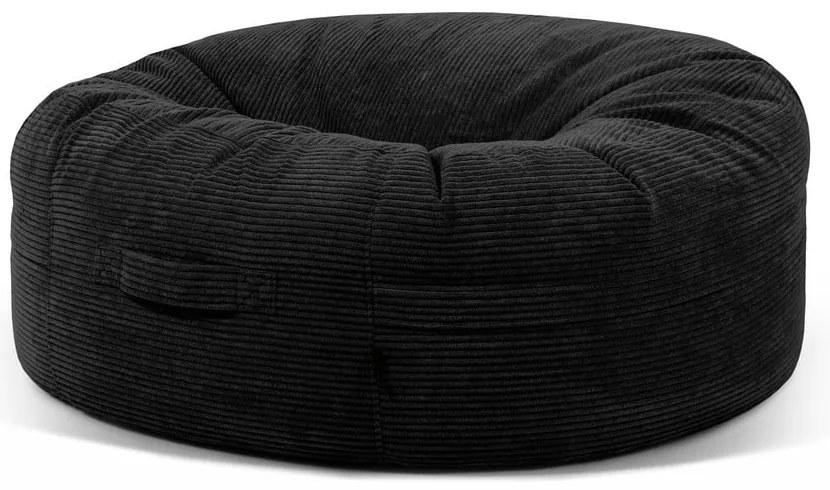 Fotoliu bean bag negru cu tapițerie din catifea reiată Roll 135 – SLOWDOWN