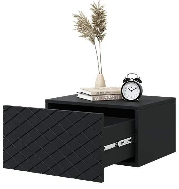 Set de noptiere suspendate Scalia 50 1S 2 buc. - negru mat