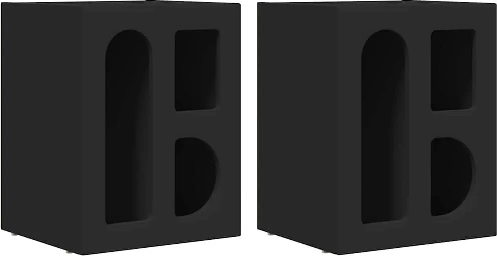 vidaXL Noptieră 2 pcs Negru 40 x 35 x 50 cm Lemn compozit