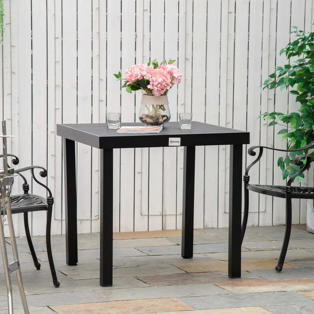 Outsunny Aluminum Outdoor Patio Dining Table for 4 for Garden Lawn Backyard, Natural | Aosom Romania