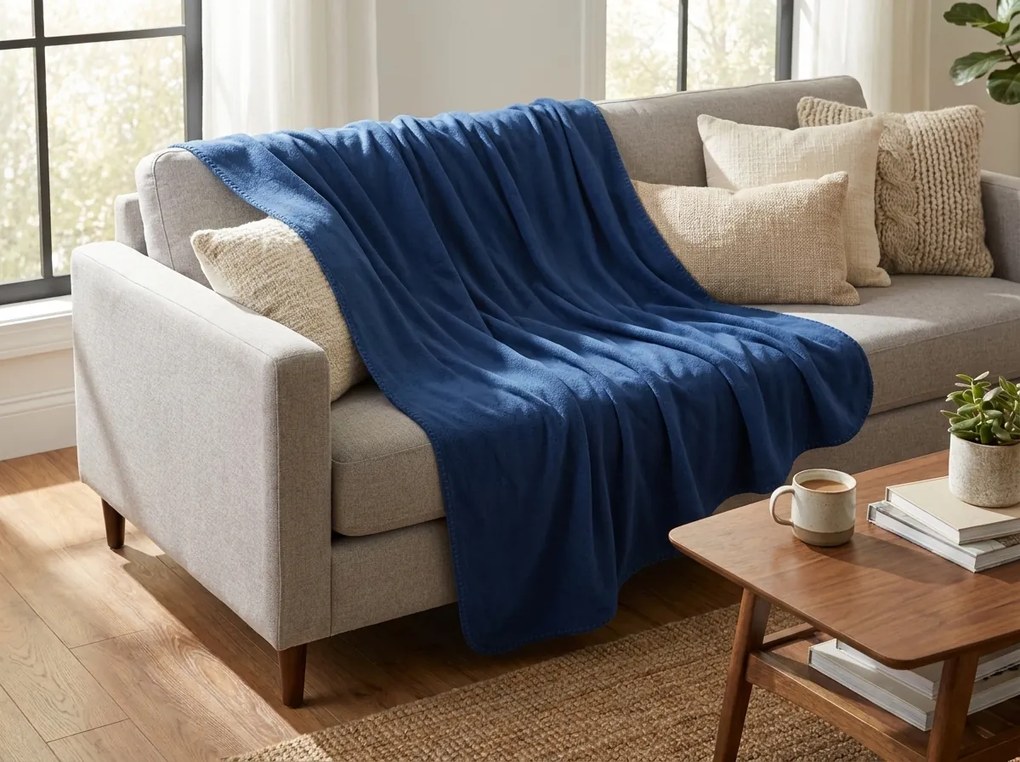 Patura fleece MELVIRA DUO, albastra Dimensiune: 150 x 200 cm