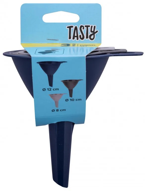 Set de 3 pâlnii Tasty Ocean Blue 678399, 3 dimensiuni, plastic, multicolor