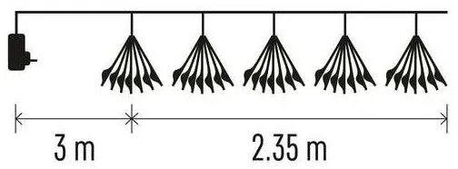 Instalație LED de Crăciun 150xLED/5,35m alb cald
