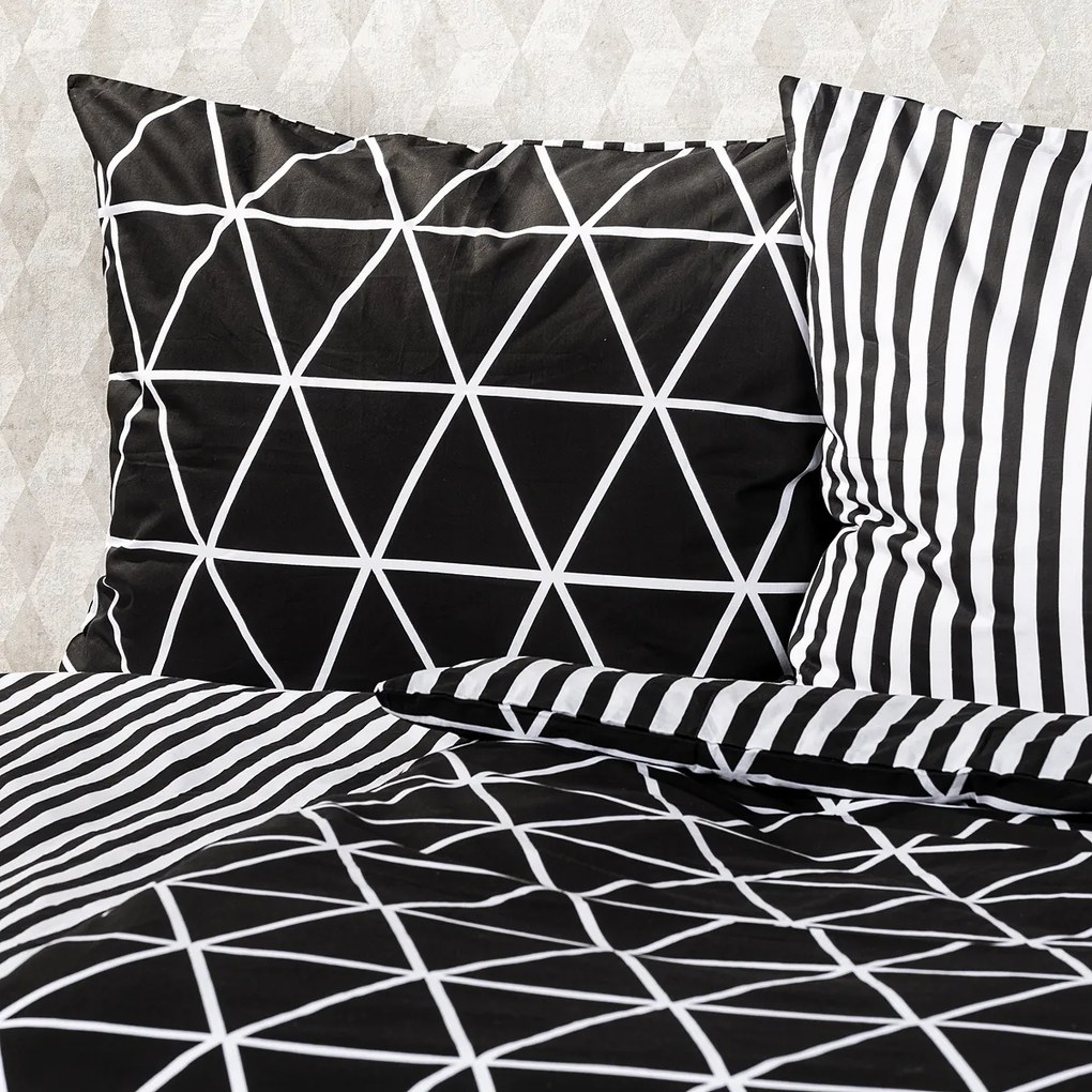 Lenjerie bumbac 4Home Galaxy, negru, 140 x 220 cm, 70 x 90 cm