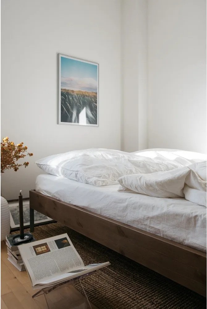 Pat matrimonial maro din lemn de pin cu somieră 140x200 cm Core – Karup Design