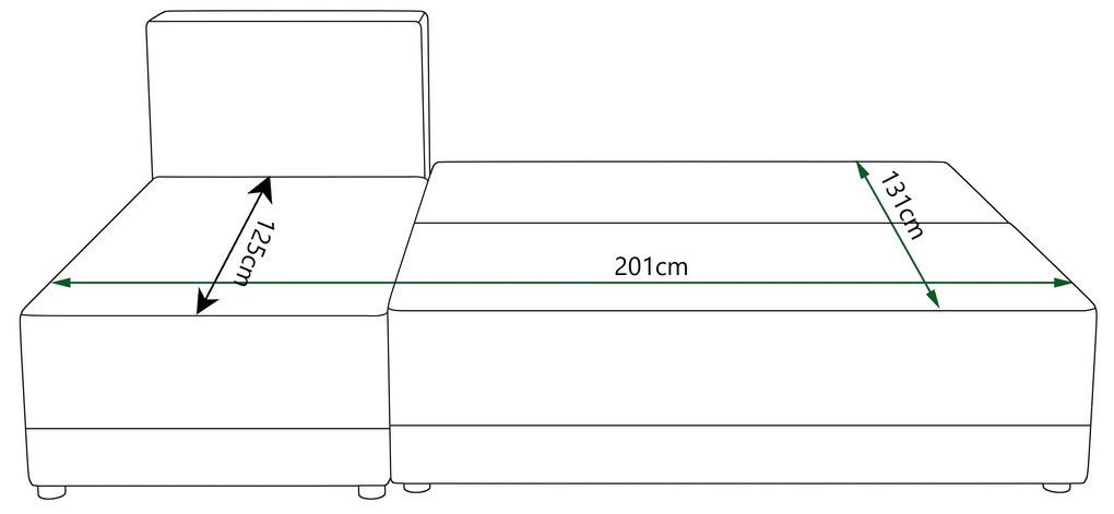 Colțar Stellar L (Negru + Gri) (D). 1057568