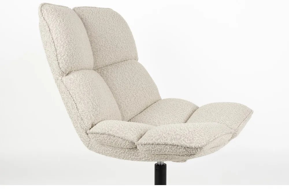 Fotoliu crem pivotant cu tapițerie din țesătură bouclé Bros – White Label