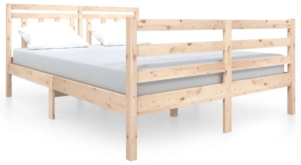 3100634 vidaXL Cadru de pat, 140x190 cm, lemn masiv