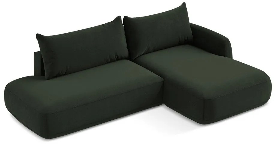 Colțar verde închis extensibil (cu colț pe partea dreaptă/cu șezlong) Hale – Makamii