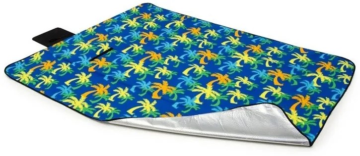 Pătură de picnic în albastru cu motiv de palmier Lăţime: 150 cm | Lungime: 200 cm