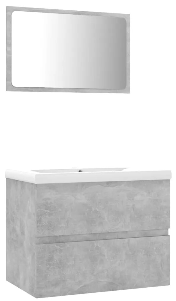 3071589 vidaXL Set mobilier de baie, gri beton, lemn prelucrat