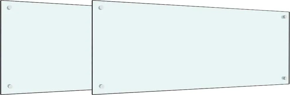 vidaXL Panou de bucătărie 2 pcs Alb 100 x 40 cm sticlă securizată