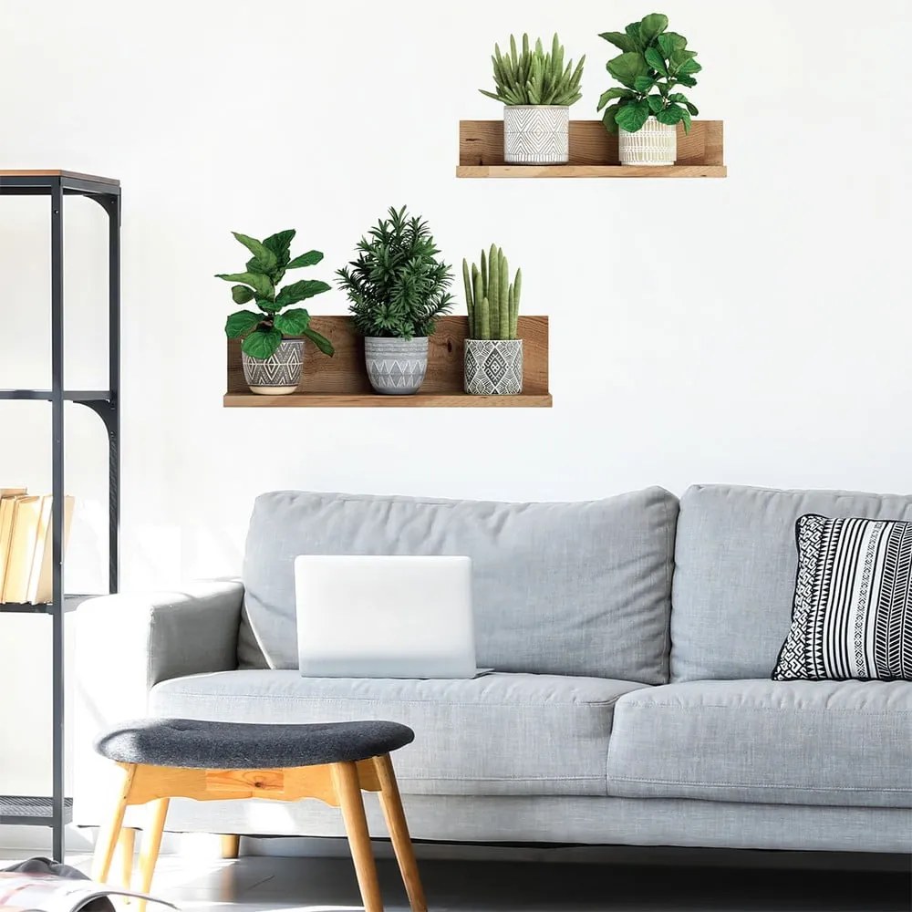 Autocolant de perete 60x35 cm 3D effect Green Plants – Ambiance