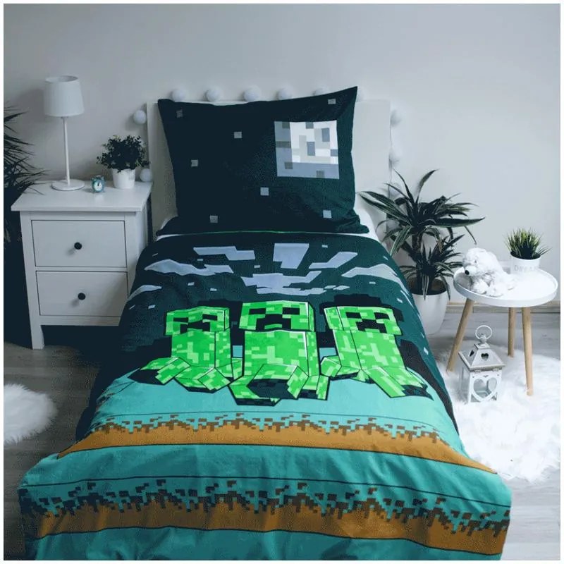Minecraft Sssleep Tight set de lenjerie 140×200cm, 70×90 cm