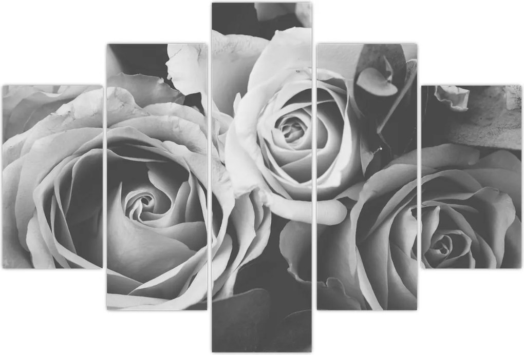 Tablou - Trandafir,alb-negru (150x105 cm)