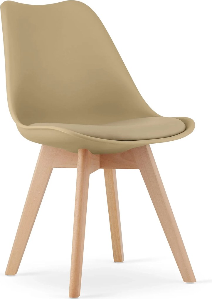 OFERTA Scaun bej BALI MARK cu picioare din lemn de fag Calitate II