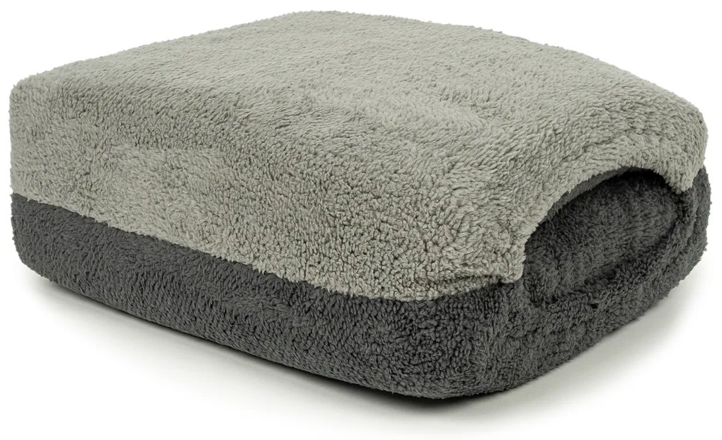 Lenjerie de pat din blăniță 4Home Teddy gri,140 x 200 cm, 70 x 90 cm