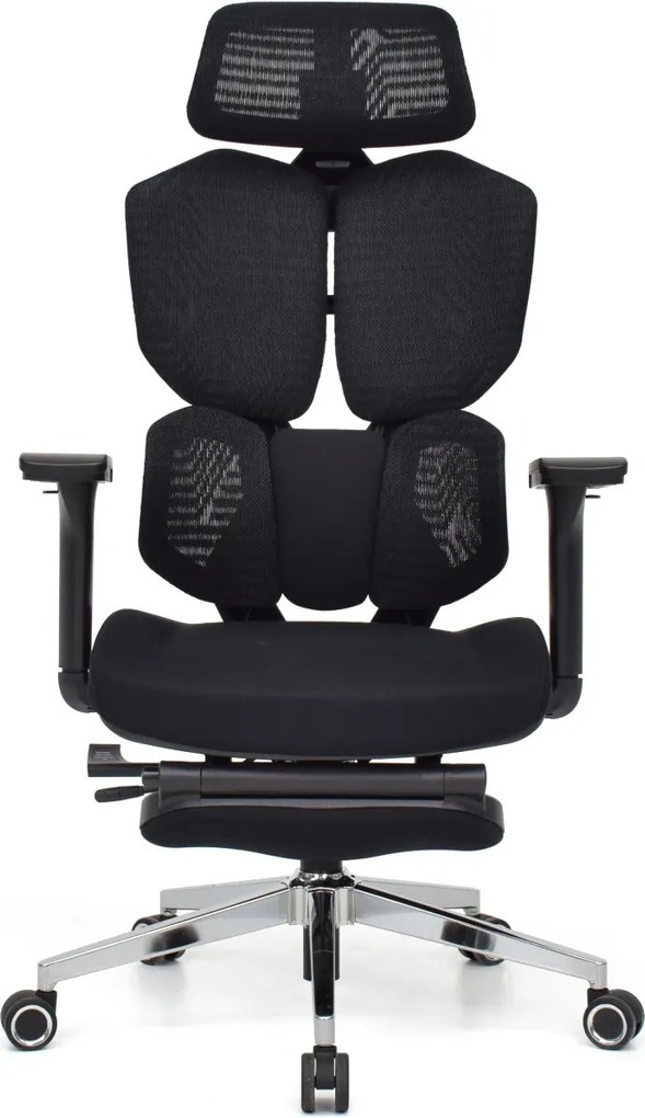 Scaun Ergonomic ProMesh X4D – Tetieră 4D, Suport Lombar Reglabil, Cotiere 4D, Sezut Translatie, Reclinare, Suport Picioare, Mesh, Negru