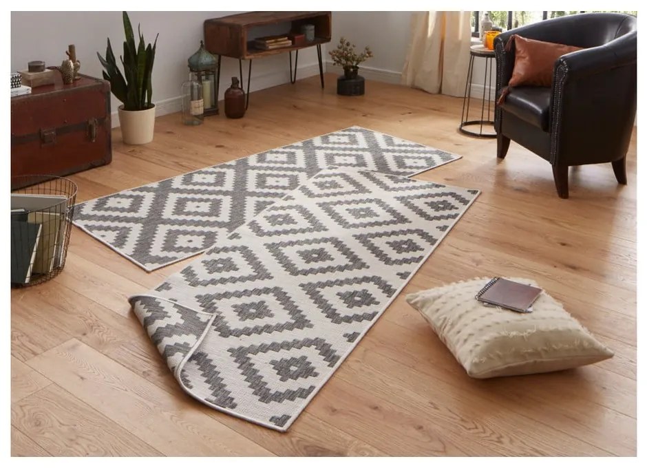 Covor pentru exterior NORTHRUGS Malta, 80 x 250 cm, gri