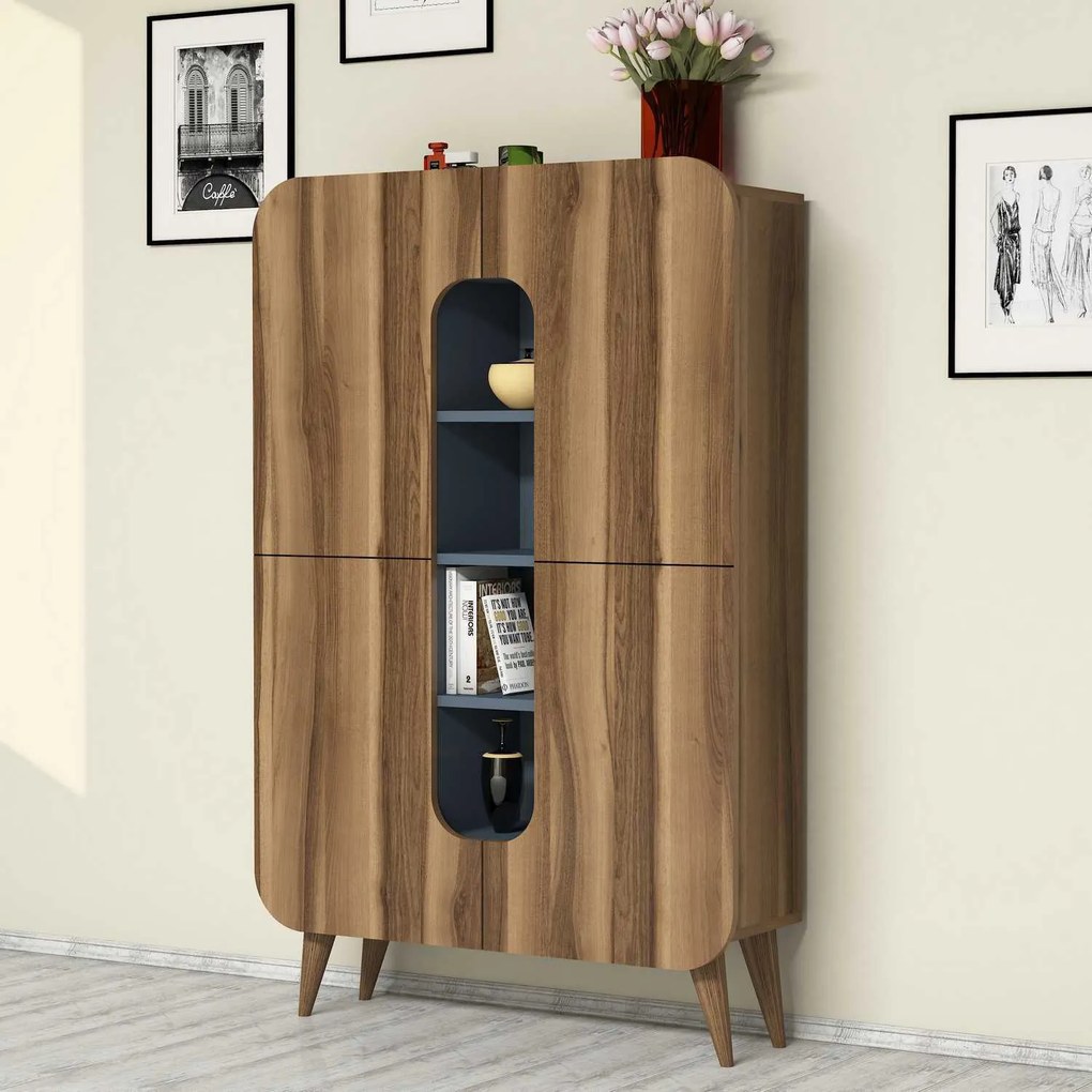 Cabinet Mine - Walnut, Blue