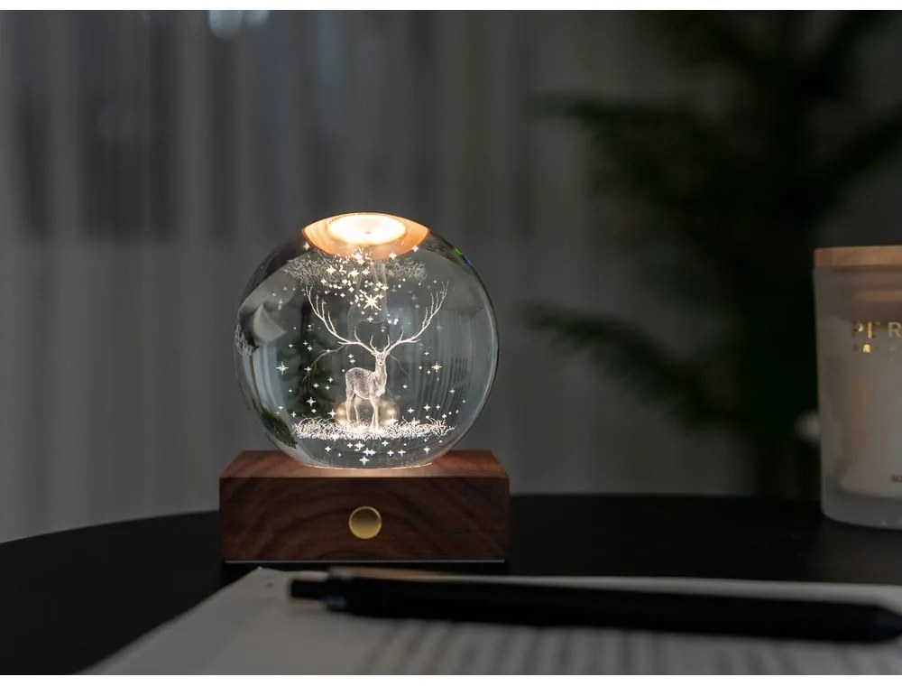 Decorațiune luminoasă maro închis cu USB Amber – Gingko