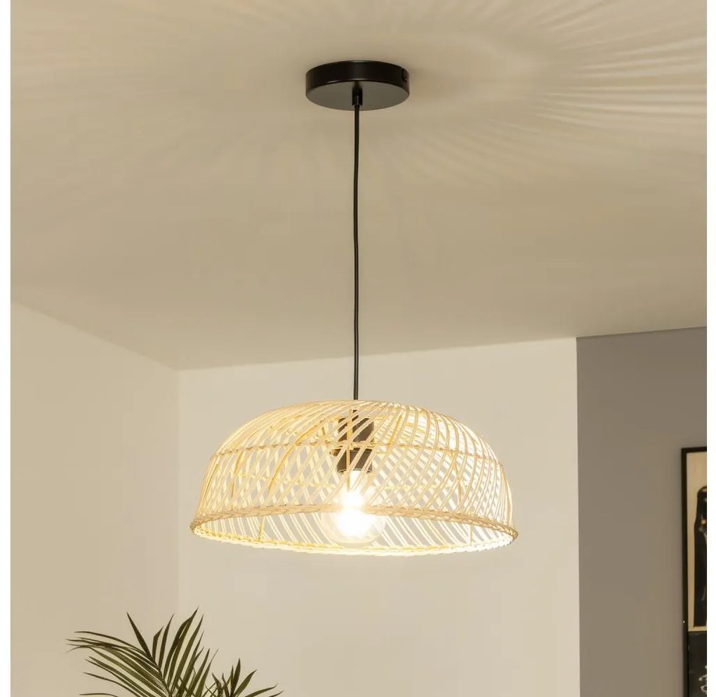Brilagi - Lustră LED pe cablu CERIA BOHO 1xE27/40W/230V Ø 60 cm, din ratan