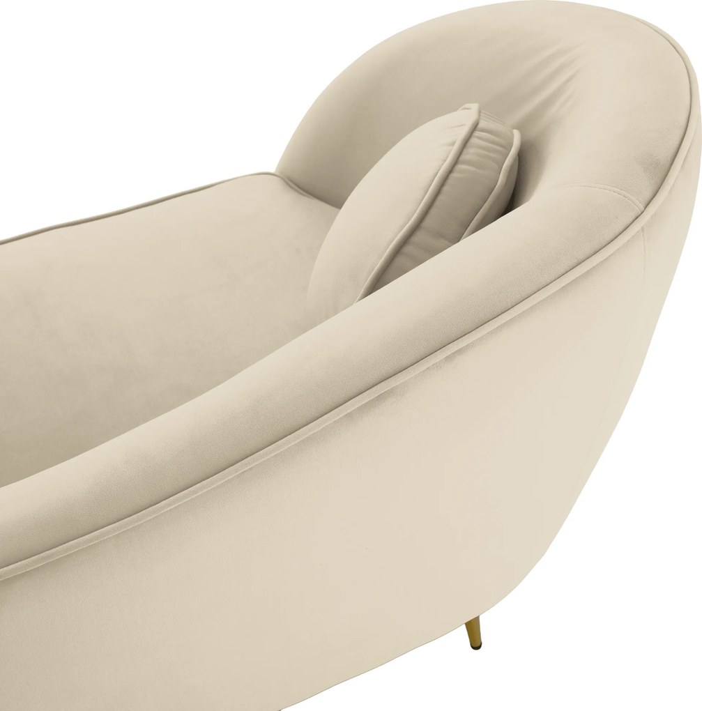 Canapea cu 2 locuri de design, ţesătură Velvet bej/gold crom auriu, EZIO TYP 2