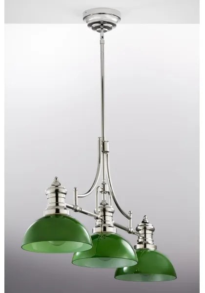 Jupiter 2072 - Lustră pe tijă PLATINO 3xE27/15W/230V verde/crom lucios