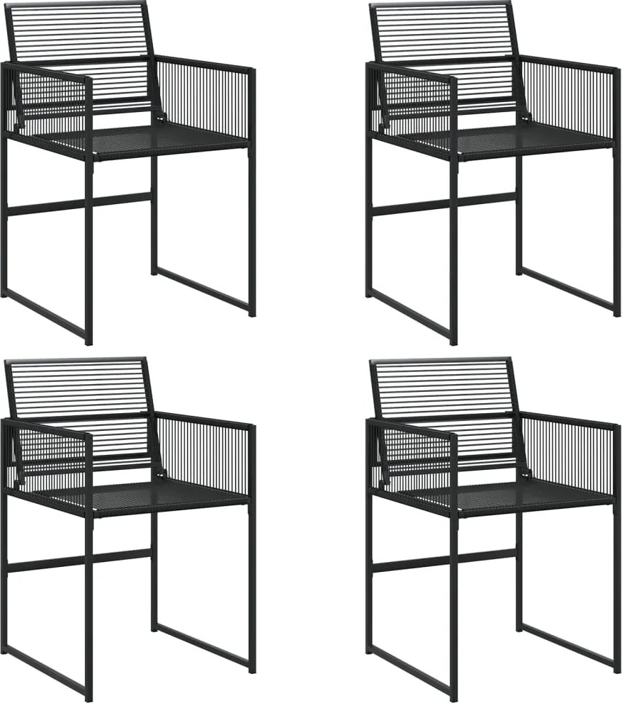 vidaXL Scaune de grădină, 4 buc., negru, poliratan