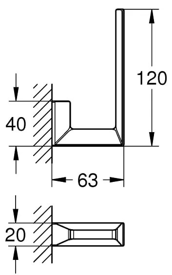 Suport rezervă pentru h&acirc;rtie igienică Grohe Selection Cube-40784000