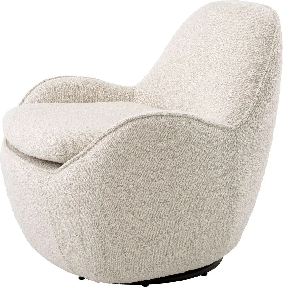 Fotoliu pivotant design elegant Cupido, boucle crem 115676 HZ