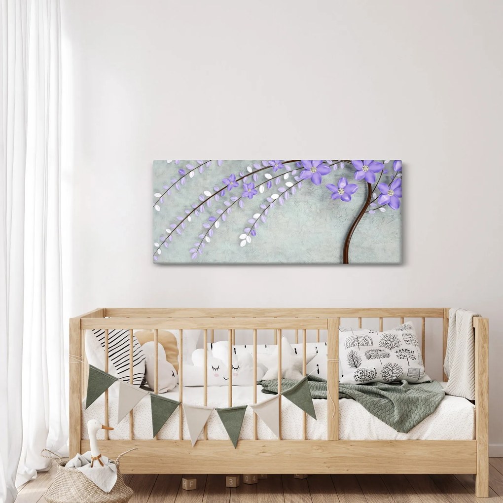 Tablou - ploaie violetă (120x50 cm)