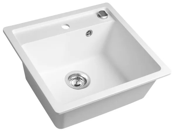 Chiuvetă de bucătărie Sapho 53 x 50 cm, granit, albă