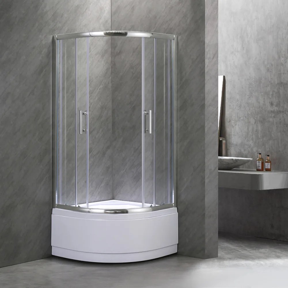 Spirit Deep 80x80 cm cabină de duș curbată cu tavă adâncă