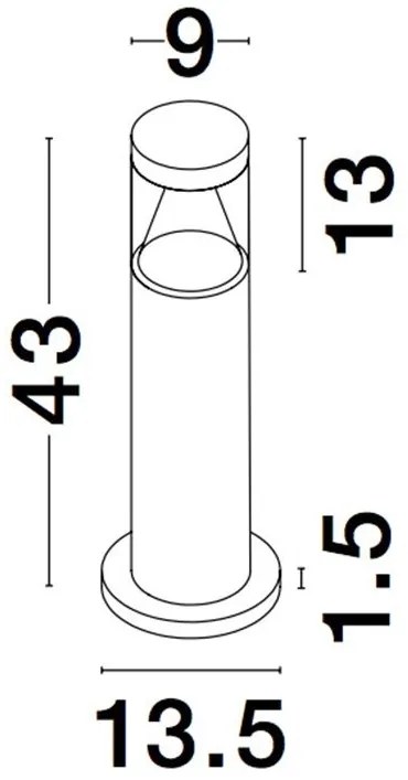 Stalp LED pentru iluminat exterior IP65 ROCK H-43cm NVL-9905025