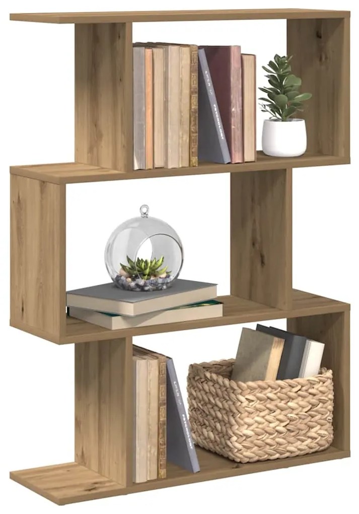 vidaXL Bibliotecă/separator 3 nivel stejar artizanal 70x24x97 cm lemn