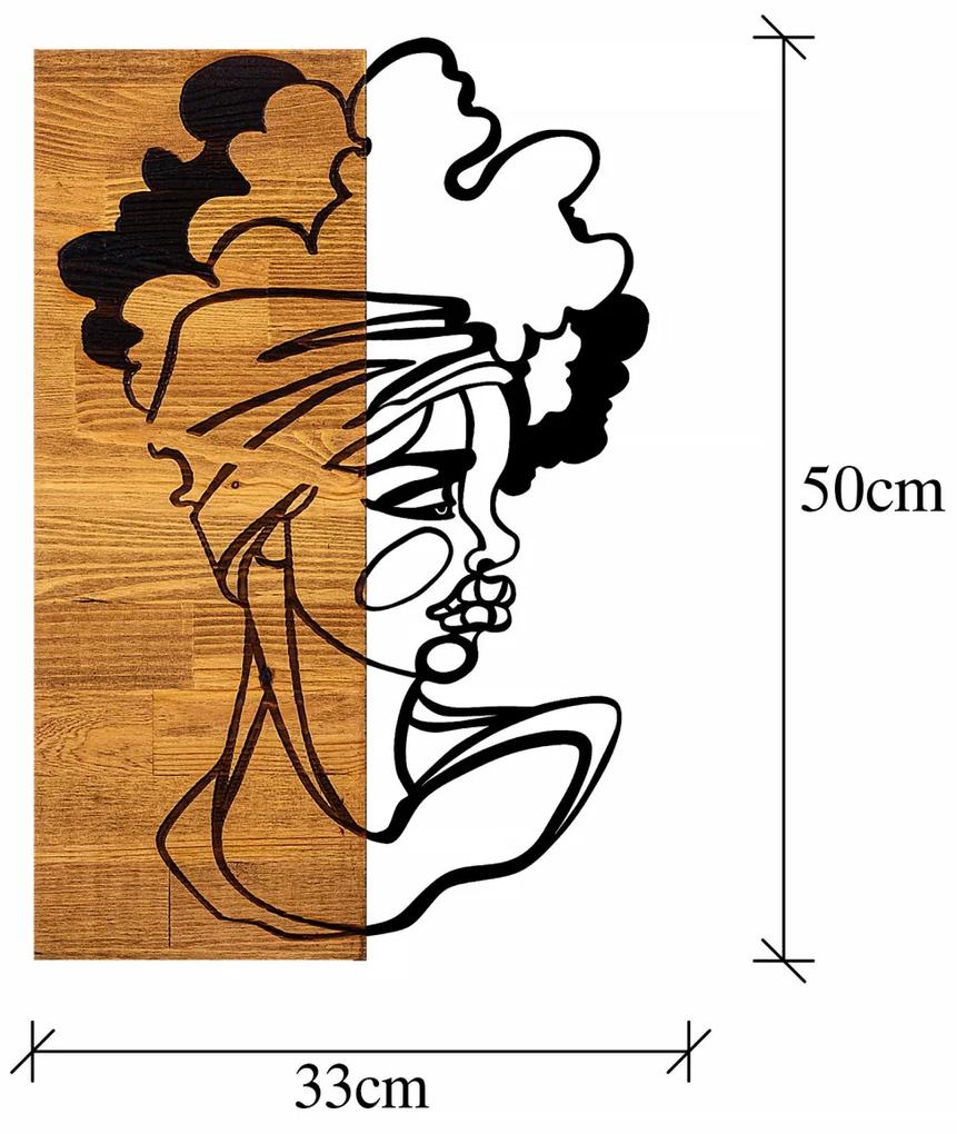 Accesoriu decorativ de perete din lemn African woman 3