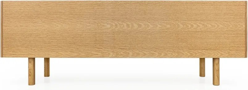 Masă TV neagră/în culoare naturală cu aspect de lemn de stejar 175x60 cm Porto – Woodman