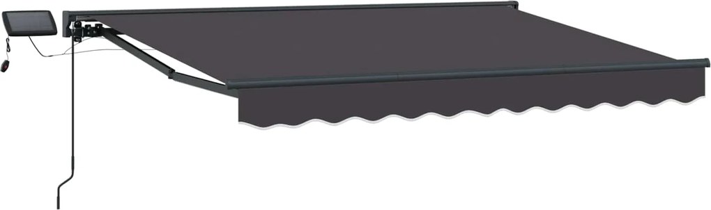 vidaXL Cadru manual de marchiză cu LED-uri Antracit 3 x 2,5 m