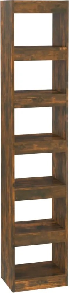 vidaXL Bibliotecă/Separator cameră, stejar fumuriu, 40x30x198 cm