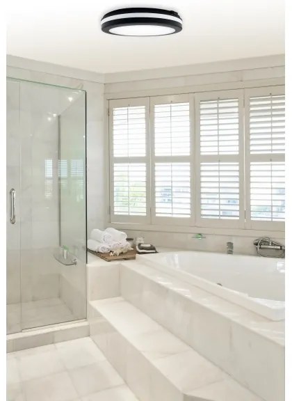 Top Light - Plafonieră LED pentru baie COMET LED/40W/230V IP54, negru Ø 40 cm