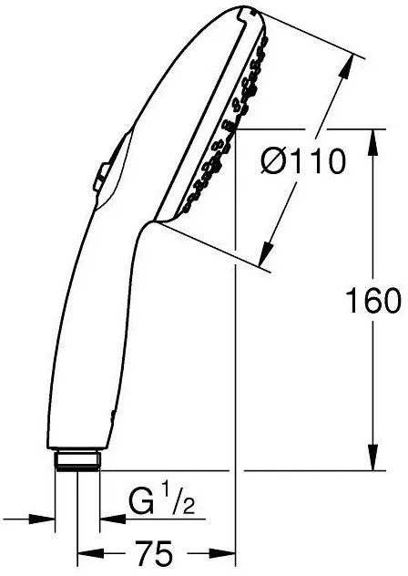 Para dus Grohe Tempesta 110 cu 3 jeturi, crom