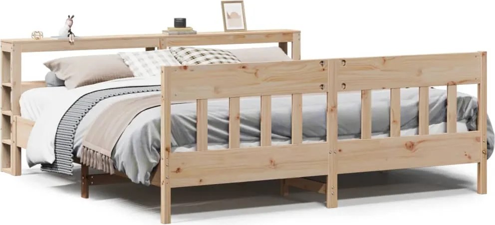 vidaXL Cadru de pat fără saltea, 200x200 cm, lemn masiv pin