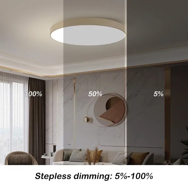 Brilagi-LED Lampă LED dimabilă POOL SMART, 128W, 230V, 100 cm, bej, Wi-Fi Tuya + telecomandă