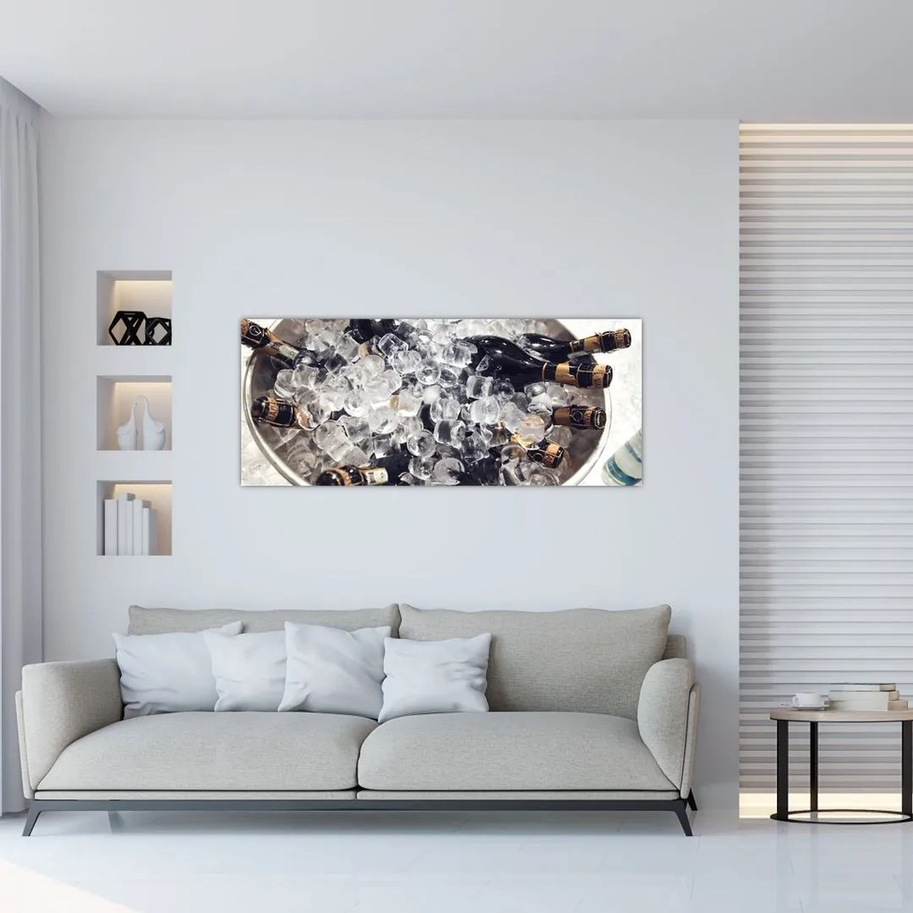 Tablou -șampanie la gheață (120x50 cm)