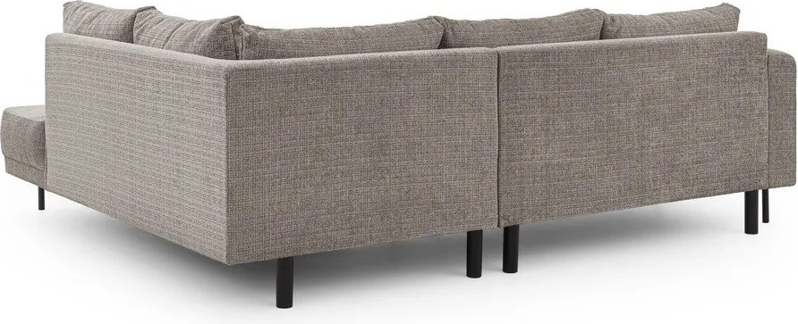 Colțar taupe cu tapițerie din chenille (cu colț pe partea dreaptă/în formă de ”L”) Mauris – Ropez