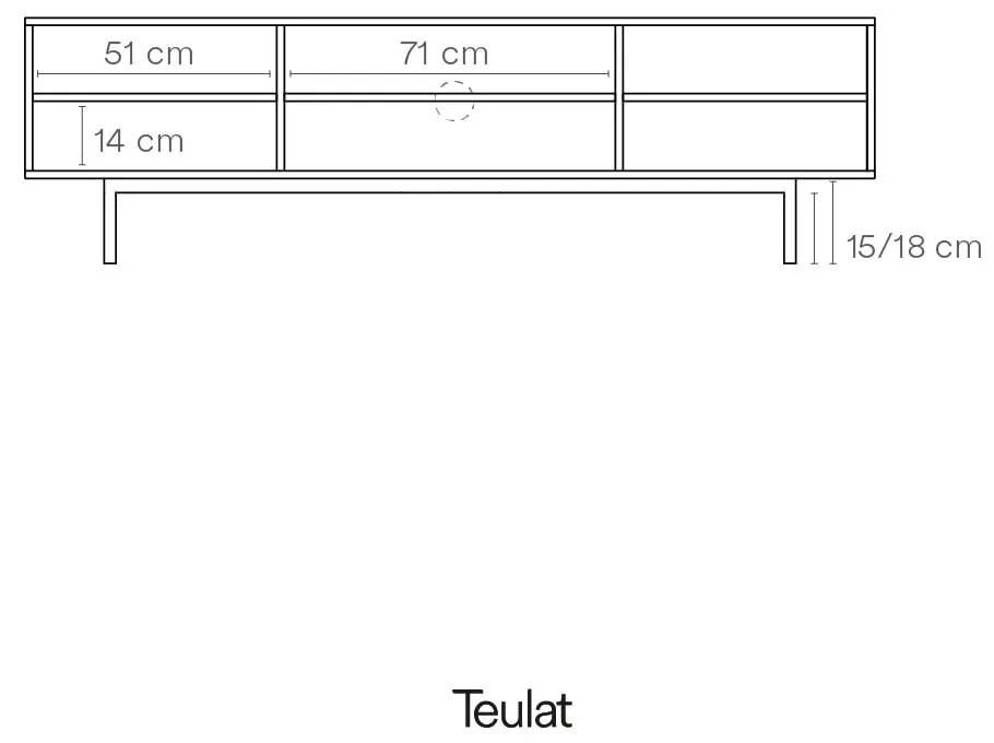 Comodă TV gri 180x52 cm Sierra – Teulat