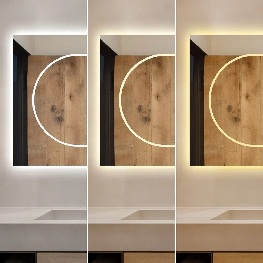 🪞 Oglindă LED cu Touch și Funcție Dezaburire, 3 Tipuri de Lumină – 120x70 cm, Model J194-12070 Smack