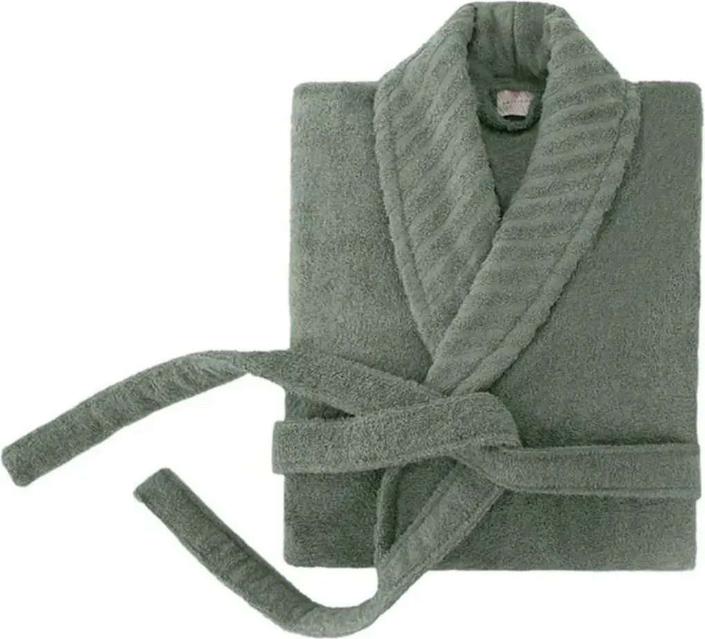 Halat baie 1040A-071-1, verde, bumbac, marime S/M