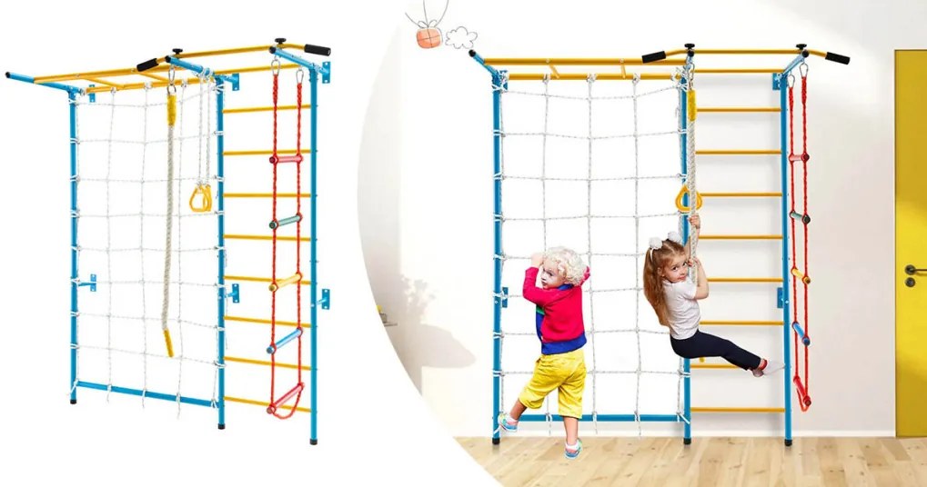 Perete de sport de interior 7 in 1 pentru copii